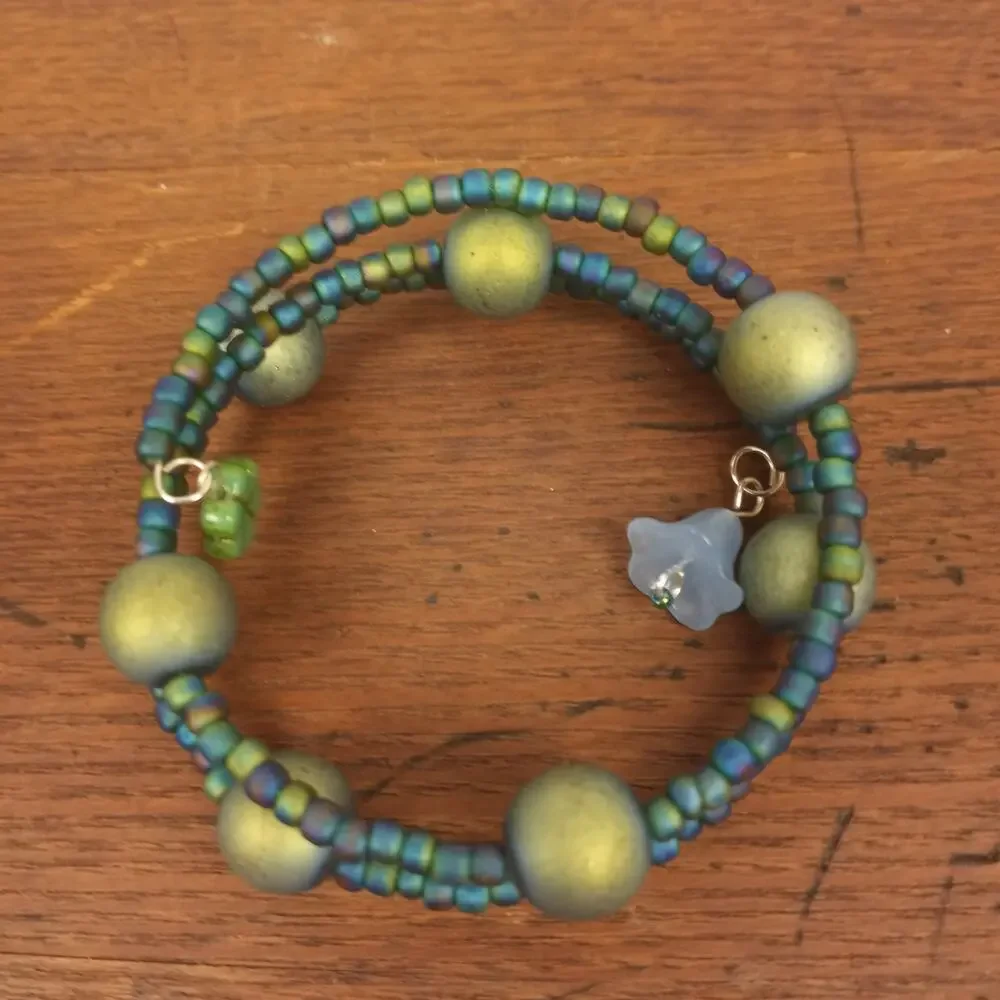HANDMADE Peacock Druzy Bracelet. OS